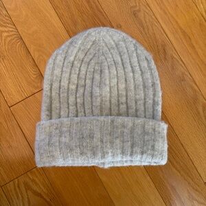 Maeve Gray Ribbed Knit Beanie